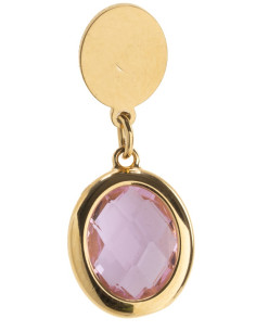 Orecchino Pendente Oro Crystal Rosa