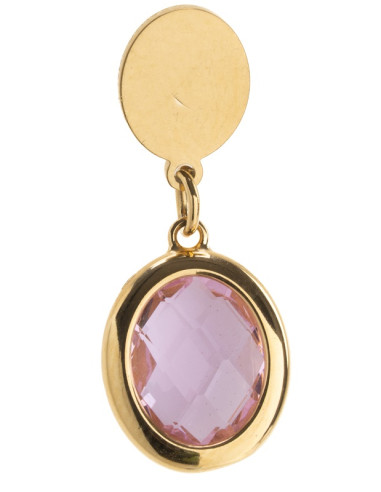 Orecchino Pendente Oro Crystal Rosa