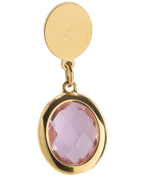 Orecchino Pendente Oro Crystal Rosa