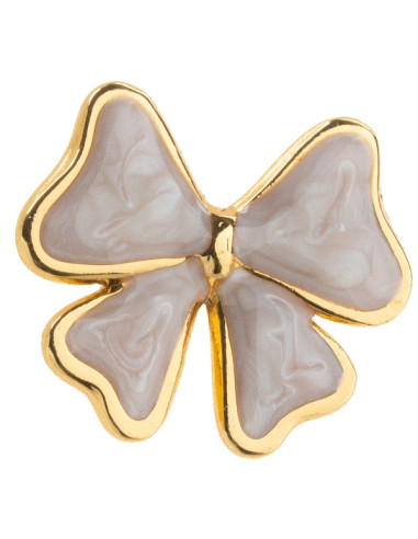 Orecchino Oro Fiocco Bianco