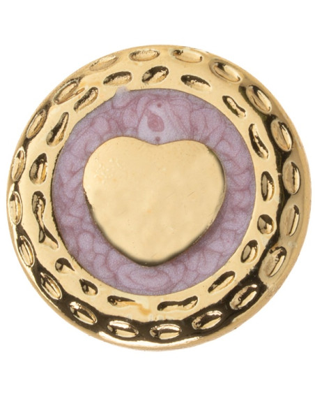 Orecchino Oro Bottone Cuore Rosa