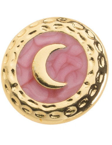 Orecchino Oro Bottone Luna Rosa