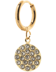 Orecchino Pendente Oro Tondo Crystal