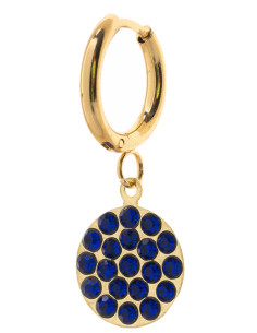 Orecchino Pendente Oro Tondo Blu