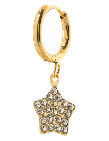 Orecchino Pendente Oro Stella Crystal