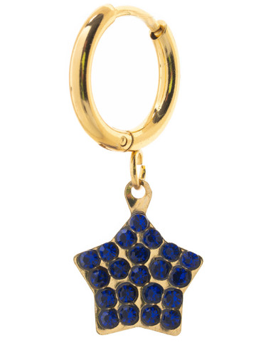 Orecchino Pendente Oro Stella Blu
