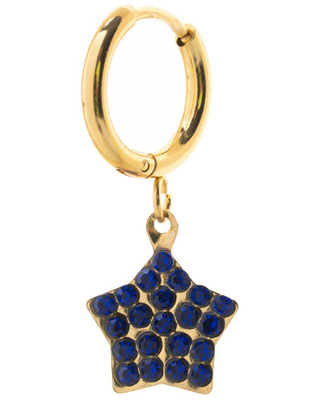Orecchino Pendente Oro Stella Blu