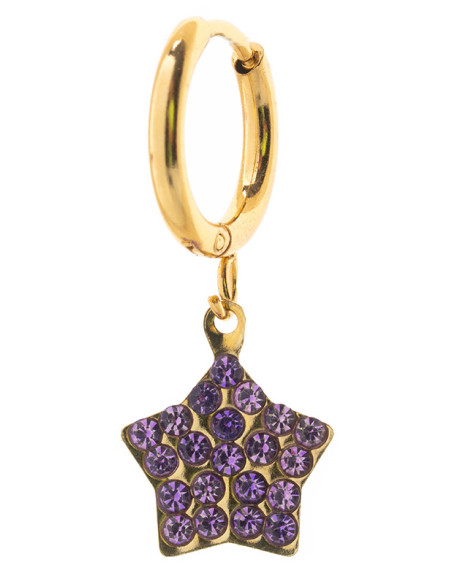 Orecchino Pendente Oro Stella Rosa