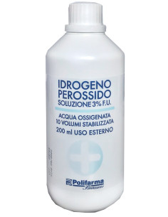 Perossido Idrogeno 3% 200 Ml Acqua Ossigenata 10 Volumi Stabilizzata