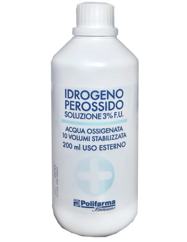 Perossido Idrogeno 3% 200 Ml Acqua Ossigenata 10 Volumi Stabilizzata
