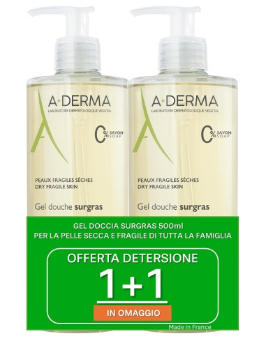 Aderma A-d Les Indispensables 2 Gel Doccia Surgras 500 Ml