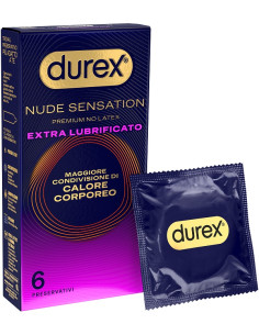 Durex Nude Sensation Regular Extra Lubrificato 6 Pezzi
