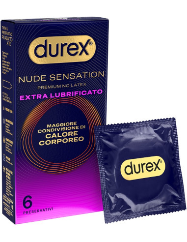 Durex Nude Sensation Regular Extra Lubrificato 6 Pezzi