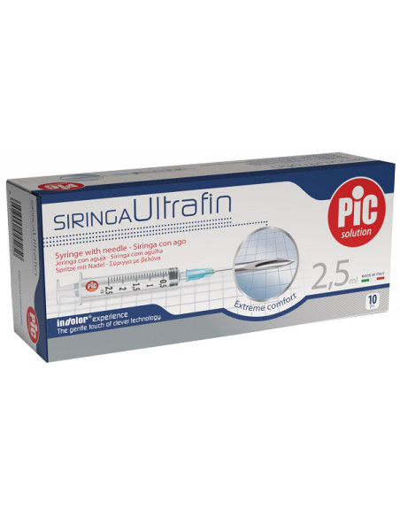 Siringa Ultrafin 2,5 Ml Gauge 23 1/4 10 Pezzi