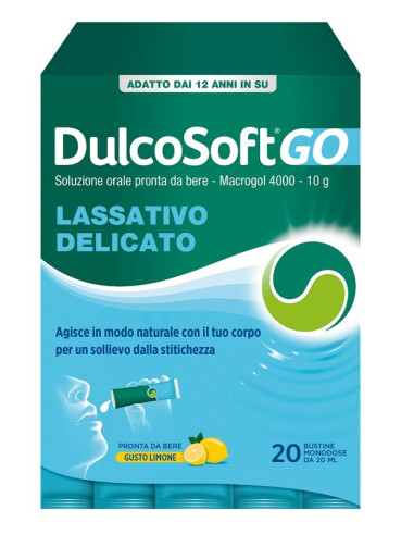 Dulcosoft Go Senza Zucchero Senza Glutine Senza Lattosio Gusto Limone 20 Bustine Da 20 Ml