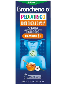 Sciroppo Bronchenolo Pediatrico Tosse Secca E Grassa Da 1 Anno In Su 120 Ml Gusto Fragola Senza Coloranti Artificiali, Senza Alc