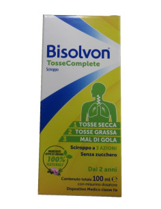 Bisolvon Tosse Complete Sciroppo 100 Ml Senza Zucchero Senzaglutine Senza Lattosio