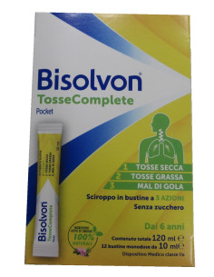 Bisolvon Tosse Complete Pocket Sciroppo 12 Bustine Da 10 Mlsenza Zucchero Senza Glutine Senza Lattosio