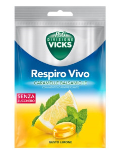 Vicks Respiro Vivo Caramelle Balsamiche Limone 72 G Con Edulcoranti