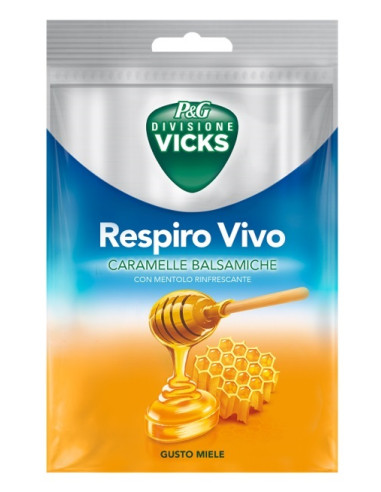 Vicks Respiro Vivo Caramelle Balsamiche Miele 72 G Con Edulcoranti