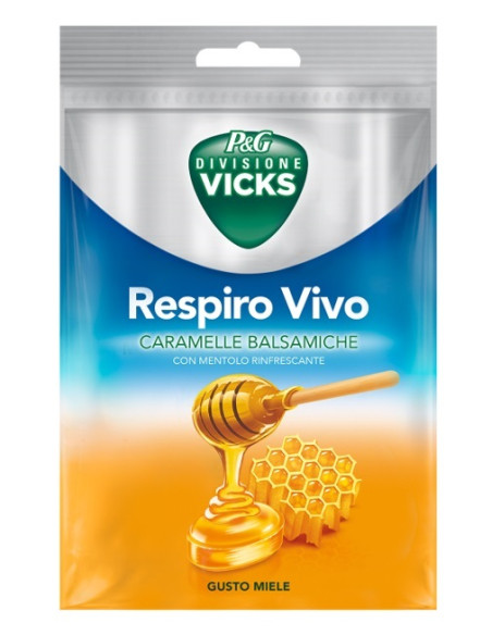 Vicks Respiro Vivo Caramelle Balsamiche Miele 72 G Con Edulcoranti