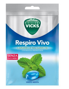 Vicks Respiro Vivo Caramelle Balsamiche Menta 72 G Con Edulcoranti