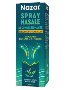 Nazar Spray Nasale Decongestionante Soluzione Ipertonica 2,2% 20 Ml