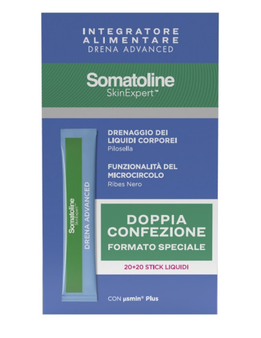 Somatoline Skin Expert Drena Advanced 1 Drenaggio Liquidi Corporei 20 Stick + 1 Funzionalita' Del Microcircolo 20 Sticksenza Glu