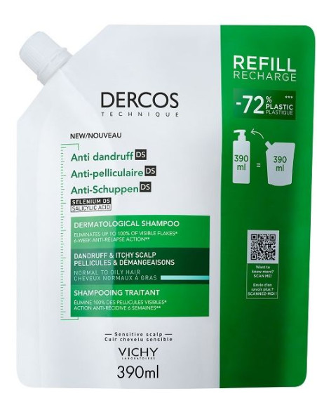Dercos Technique Shampoo Antiforfora Ds Grassi Refill 390 Ml