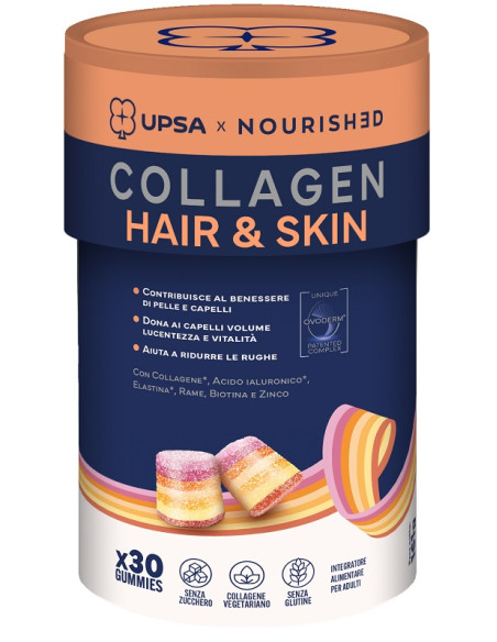Upsa X Nourished Collagen Hair & Skin 30 Gummies Senza Glutine
