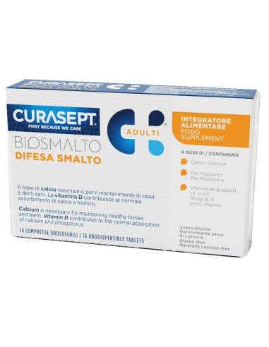 Curasept Biosmalto Difesa Smalto Adulti 16 Compresse Orosolubili
