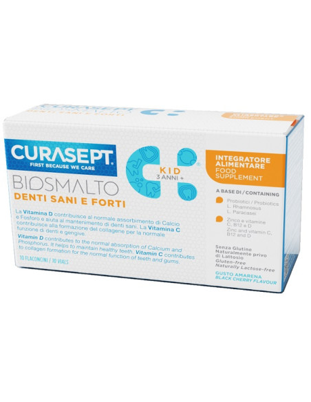 Curasept Biosmalto Denti Sani E Forti Kid 10 Flaconcini Da 8ml