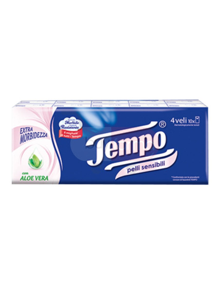 Tempo - Fazzoletti Extra Morbidezza 4 Veli da 10 pezzi