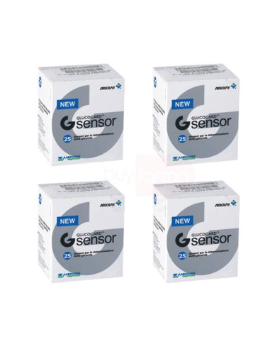 4X Menarini Glucocard G Sensor - Strisce Reattive per il Controllo della glicemia - Promo Pack 100 Test