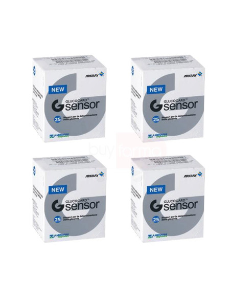 4X Menarini Glucocard G Sensor - Strisce Reattive per il Controllo della glicemia - Promo Pack 100 Test