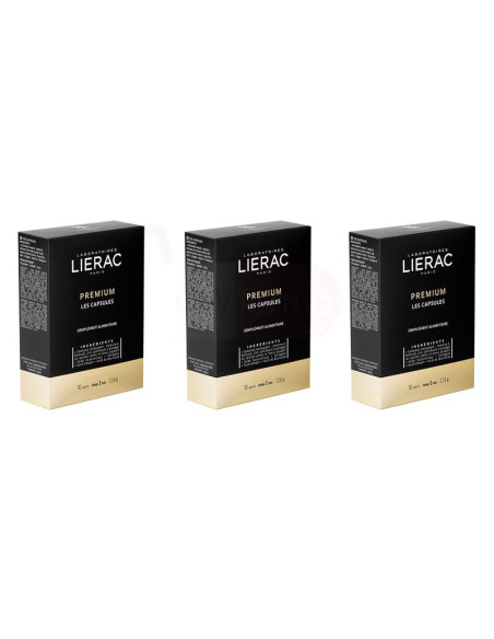 3X Lierac Premium Les Capsules - Integratore da 30 Capsule - Promo Pack 90 Giorni di Trattamento