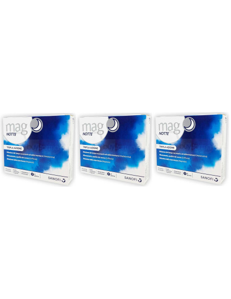 3X Mag Notte da 24 Bustine - Migliora la Qualità del Sonno - Promo Pack 72 Giorni di Trattamento