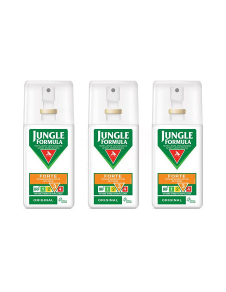 3X Jungle Formula Forte da 75ml - Repellente Antizanzare DEET 20% - Promo Pack Trattamento Prolungato