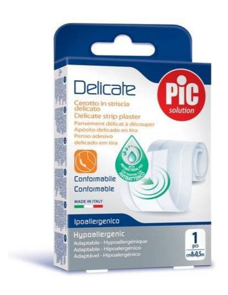 Cerotto Pic Delicate Striscia Bianca Con Tampone Antibatterico Cm 8x0,5 M