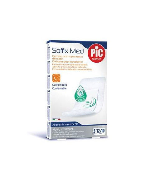 Cerotto Pic Soffix Med In Tnt Con Tampone Centrale Assorbente Sterile Monouso 10x12 Cm Antibatterico 5 Pezzi