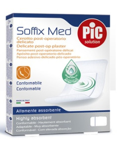 Cerotto Pic Soffix Med In Tnt Con Tampone Centrale Assorbente Sterile Monouso Sterile 25x10 Cm Antibatterico 3 Pezzi