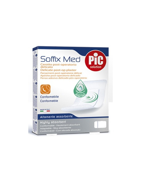Cerotto Pic Soffix Med In Tnt Con Tampone Centrale Assorbente Sterile Monouso 30x10 Cm Sterili Antibatterico 3 Pezzi