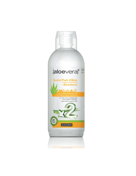 Aloevera2 Succo Puro D'aloe Doppia Concentrazione + Enertonici 1 Litro