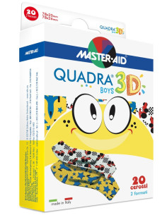Cerotto Master-aid Quadra 3d Boys 20 Pezzi Assortiti
