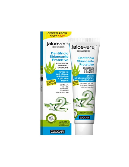 Aloevera2 Dentifricio Sbiancante Protettivo Con Stevia 100 Ml