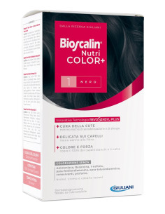 Bioscalin Nutricolor Plus 1 Nero Crema Colorante 40 Ml + Rivelatore Crema 60 Ml + Shampoo 12 Ml + Trattamento Finale Balsamo 12 