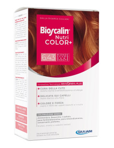 Bioscalin Nutricolor Plus 6,43 Biondo Scuro Rame Dorato Crema Colorante 40 Ml + Rivelatore Crema 60 Ml + Shampoo 12 Ml +trattame