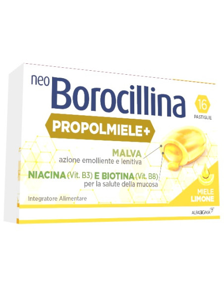 Neoborocillina Propolmiele+ Miele/limone 16 Pastiglie