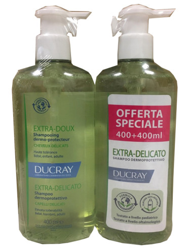Ducray Extra Delicato Shampoo Dermoprotettivo 2x400 Ml Promo