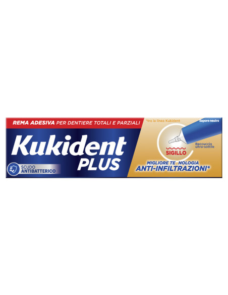 Kukident Plus Barriera Anti-cibo Neutro Crema Adesiva Dentiere 40 G